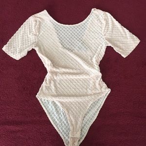 Mesh pastel velvet body suit